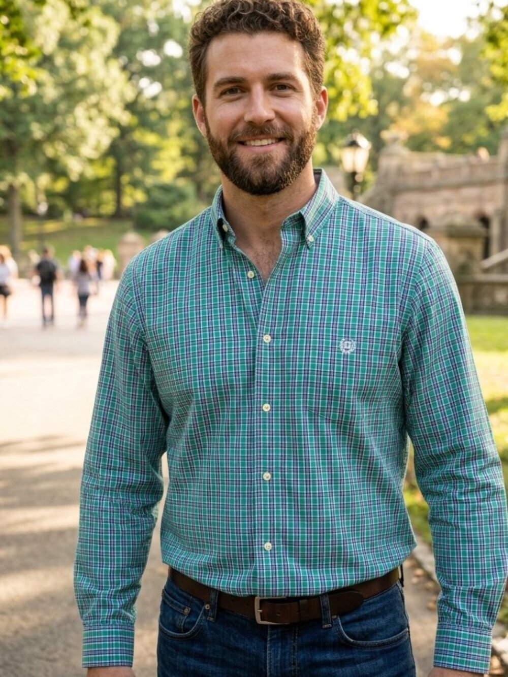 Chaps Long-Sleeve Plaid Button-Down Shirt